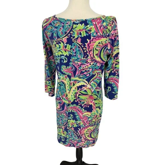 Lilly Pulitzer Marlowe Toucan Play Pink Blue Green Mini Lightweight Dress Large - Picture 3 of 8